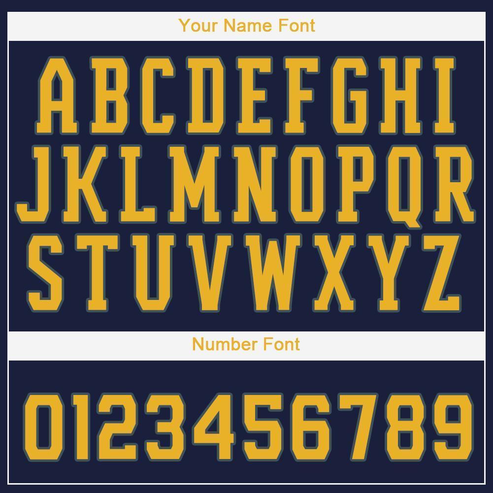 Custom Navy Gold Baseball Jersey baseball jersey product view 4
