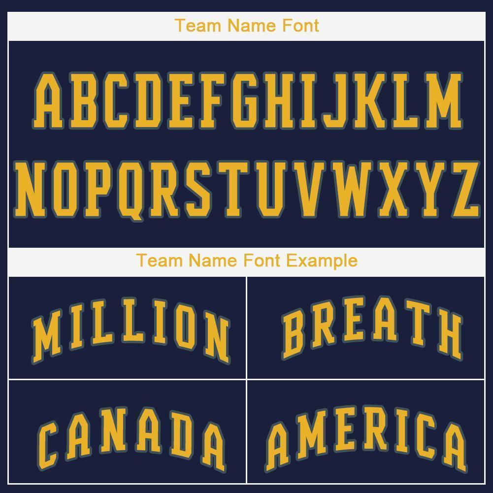 Custom Navy Gold Baseball Jersey baseball jersey product view 5