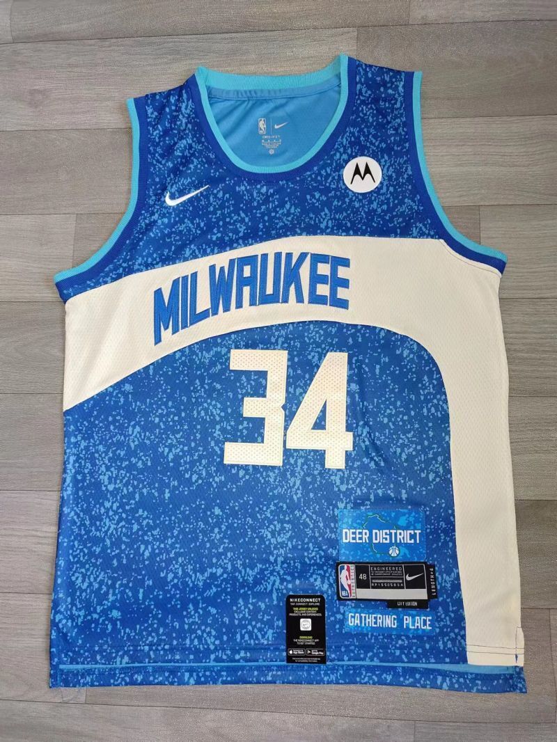 milwaukee bucks #34 giannis antetokounmpo 2023-24 city edition swingman jersey 24 Season Bucks 34 City Style 2 basketball jersey product view 1