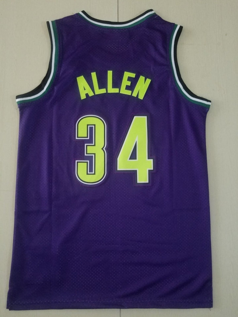 milwaukee bucks #34 ray allen Bucks 34 Retro Purple s-xxl Style 1 Basketball Jersey basketball jersey product view 1