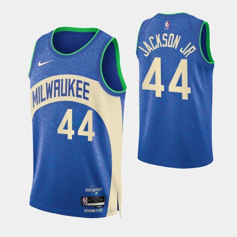 milwaukee bucks #44 andre jackson jr. 2023-24 city edition swingman jersey Basketball Jersey basketball jersey product view 1
