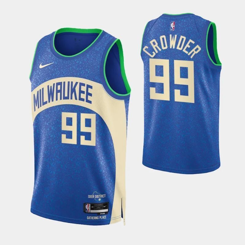 milwaukee bucks #99 jae crowder 2023-24 city edition swingman jersey Basketball Jersey basketball jersey product view 1