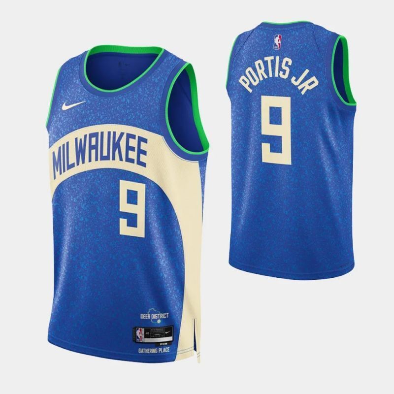 milwaukee bucks #9 bobby portis 2023-24 city edition swingman jersey Basketball Jersey basketball jersey product view 1
