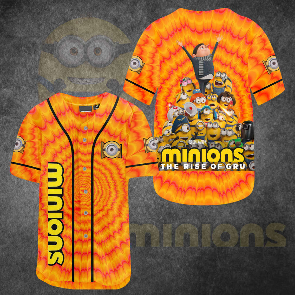 Minions Rise of Gru Baseball Jersey: Playful Fan Style with a Twist - Aopprinter baseball jersey product view 2