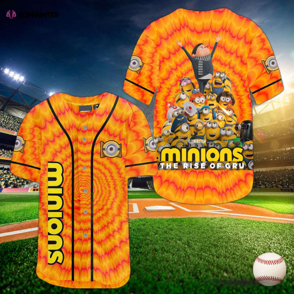 Minions Rise of Gru Baseball Jersey: Playful Fan Style with a Twist - Aopprinter baseball jersey product view 1