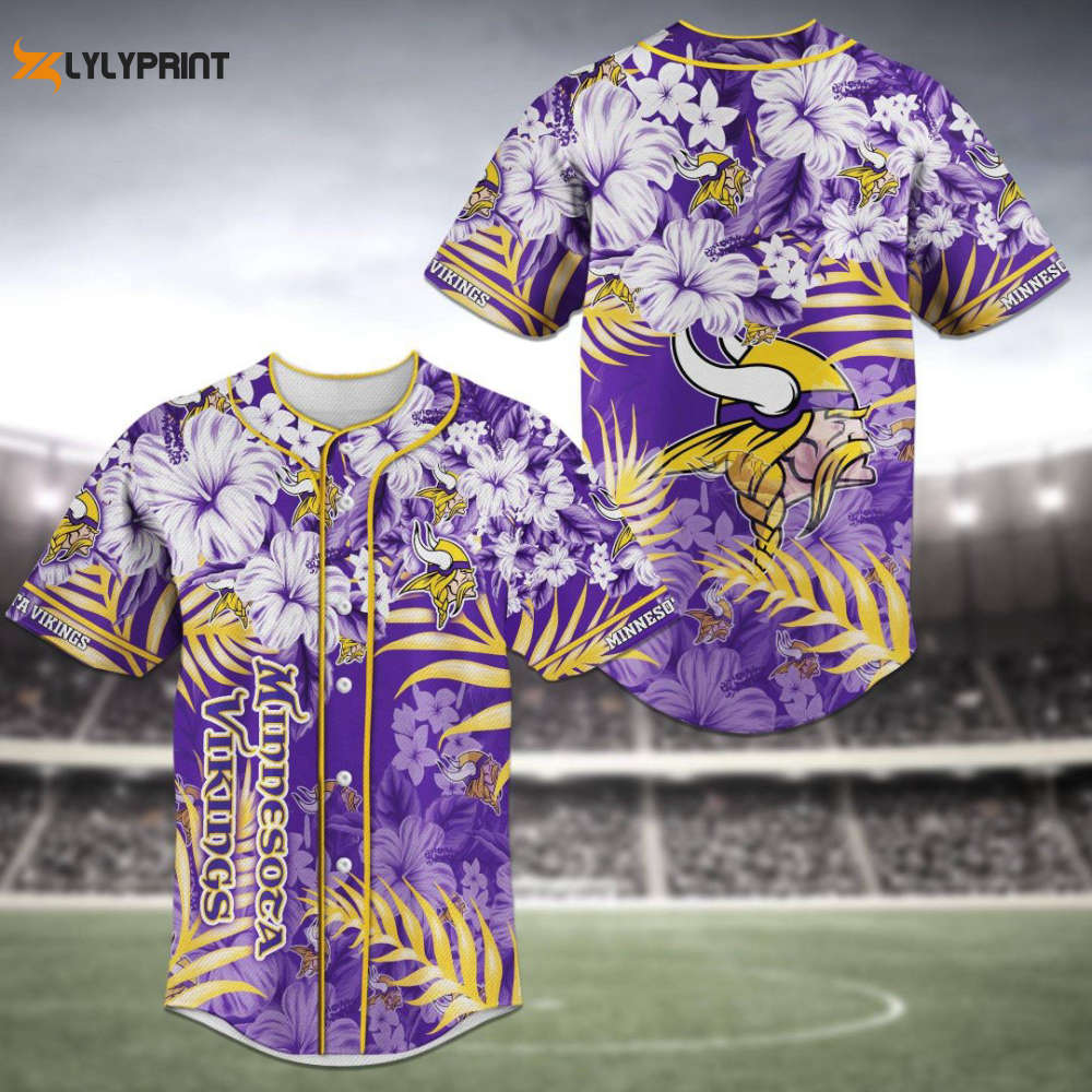 Minnesota Vikings Baseball Jersey Personalized 2023 Gift for Men Women - lylyprint.com baseball jersey product view 1