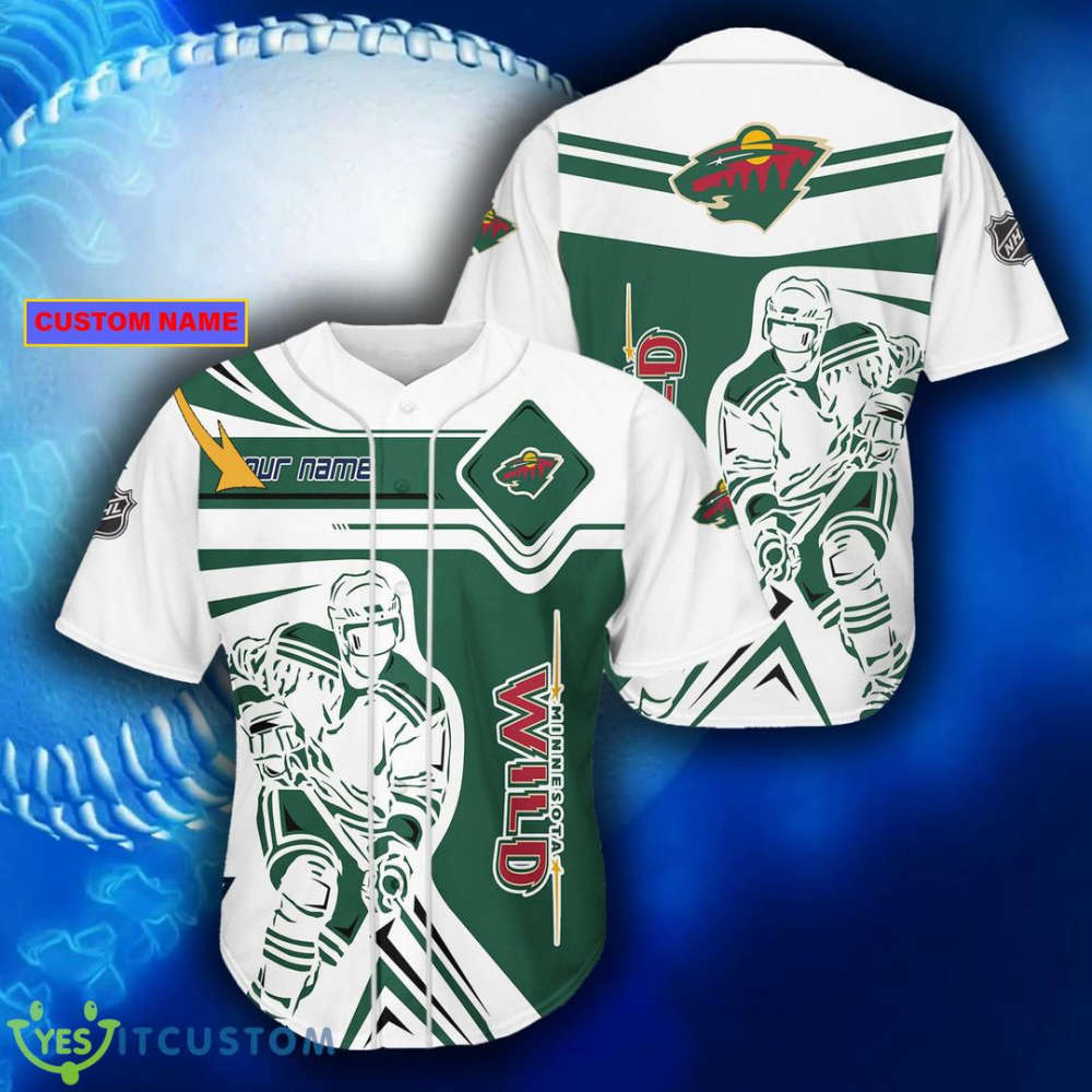 Minnesota Wild Baseball Jersey For Fans Gift for Men Dad - lylyprint.com baseball jersey product view 2