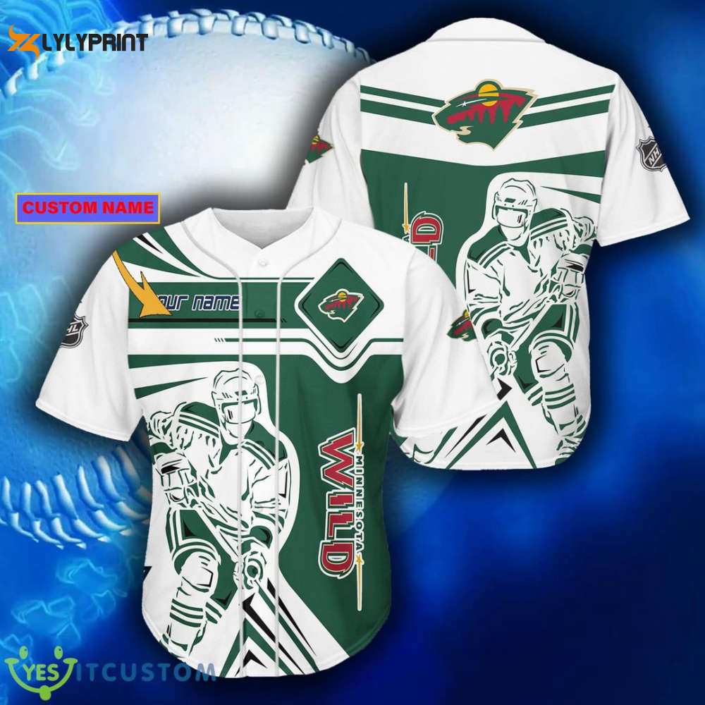 Minnesota Wild Baseball Jersey For Fans Gift for Men Dad - lylyprint.com baseball jersey product view 1