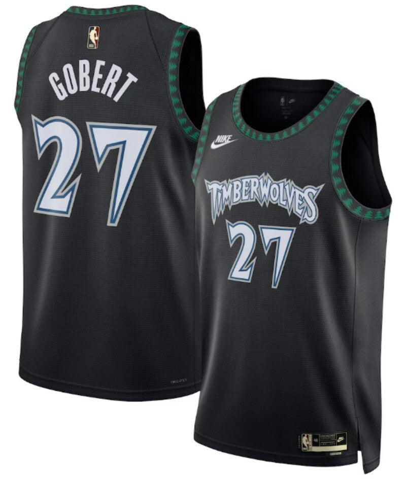 minnesota timberwolves #27 rudy gobert unisex swingman jersey - classic edition - black Basketball Jersey basketball jersey product view 1