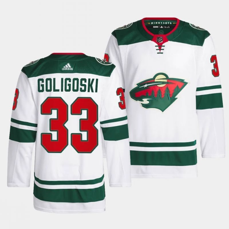 minnesota wild #33 alex goligoski away white men jersey Hockey Jersey hockey jersey product view 1
