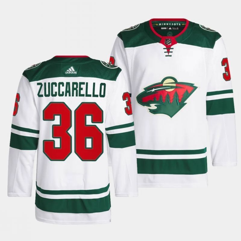 minnesota wild #36 mats zuccarello away white men jersey Hockey Jersey hockey jersey product view 1