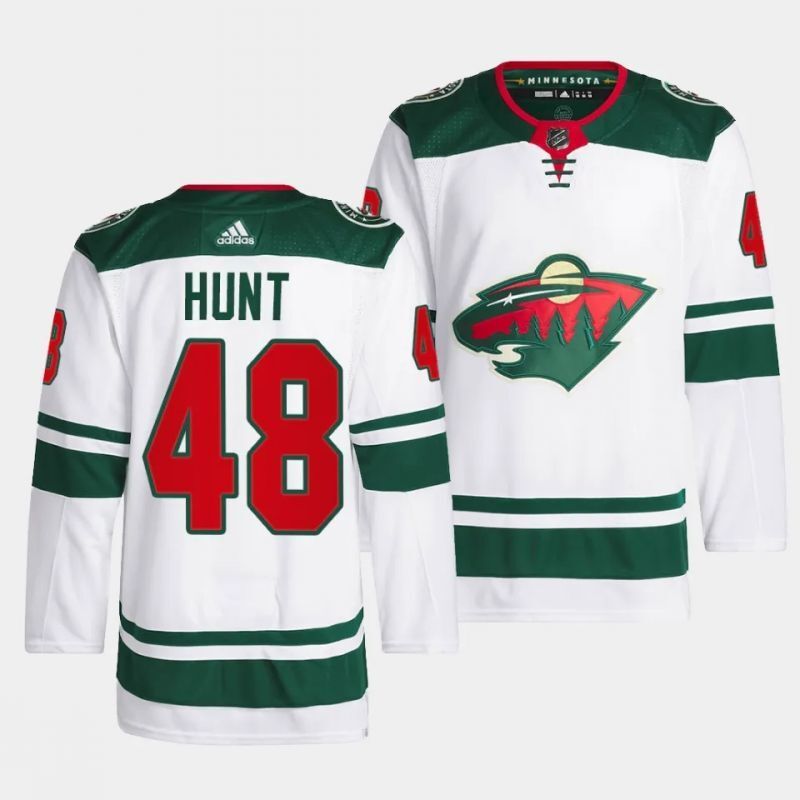 minnesota wild #48 daemon hunt away white men jersey Hockey Jersey hockey jersey product view 1