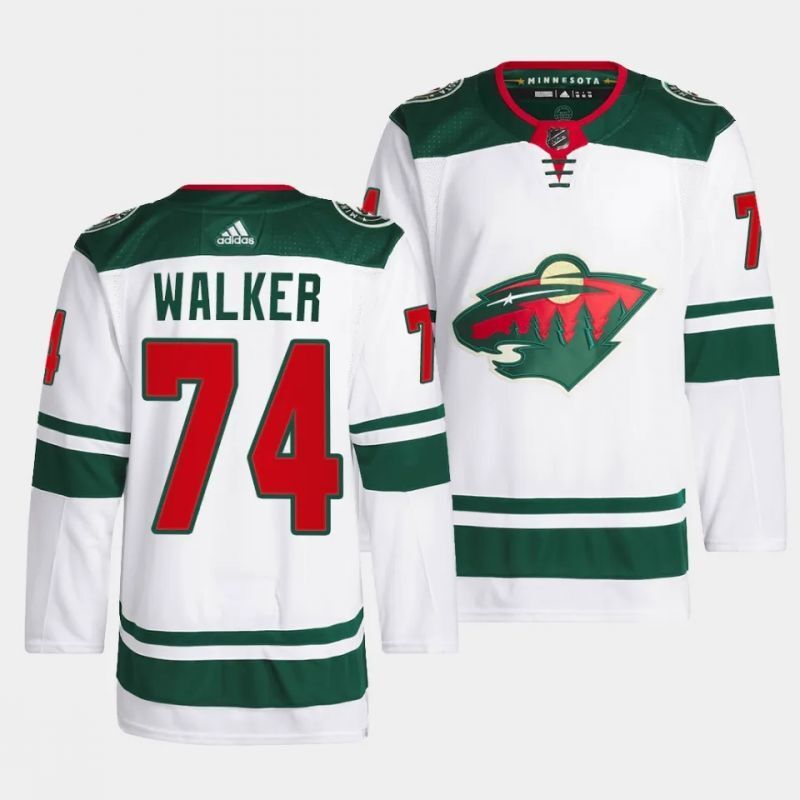 minnesota wild #74 sammy walker away white men jersey Hockey Jersey hockey jersey product view 1