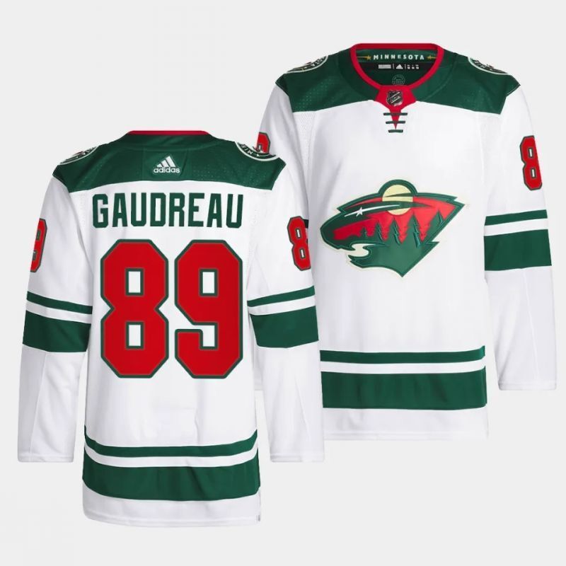 minnesota wild #89 frederick gaudreau away white men jersey Hockey Jersey hockey jersey product view 1