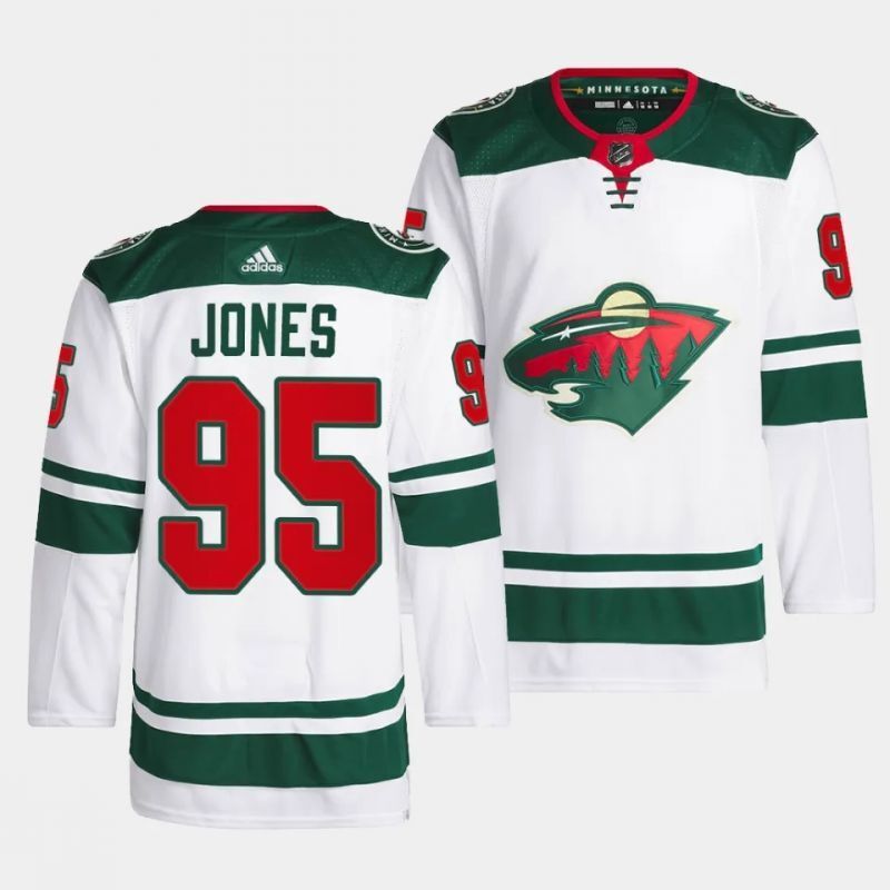 minnesota wild #95 hunter jones away white men jersey Hockey Jersey hockey jersey product view 1
