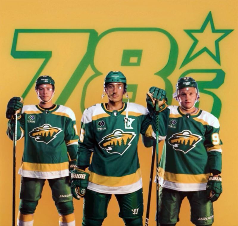 minnesota wild unveil new green-and-gold “the 78s” alternate uniform Hockey Jersey hockey jersey product view 1