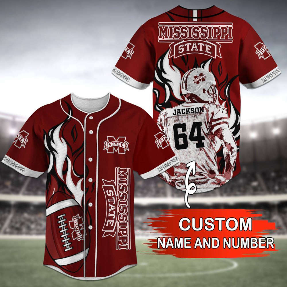Mississippi State Bulldogs Baseball Jersey Personalized 2023 Gift For Men Women - lylyprint.com baseball jersey product view 2