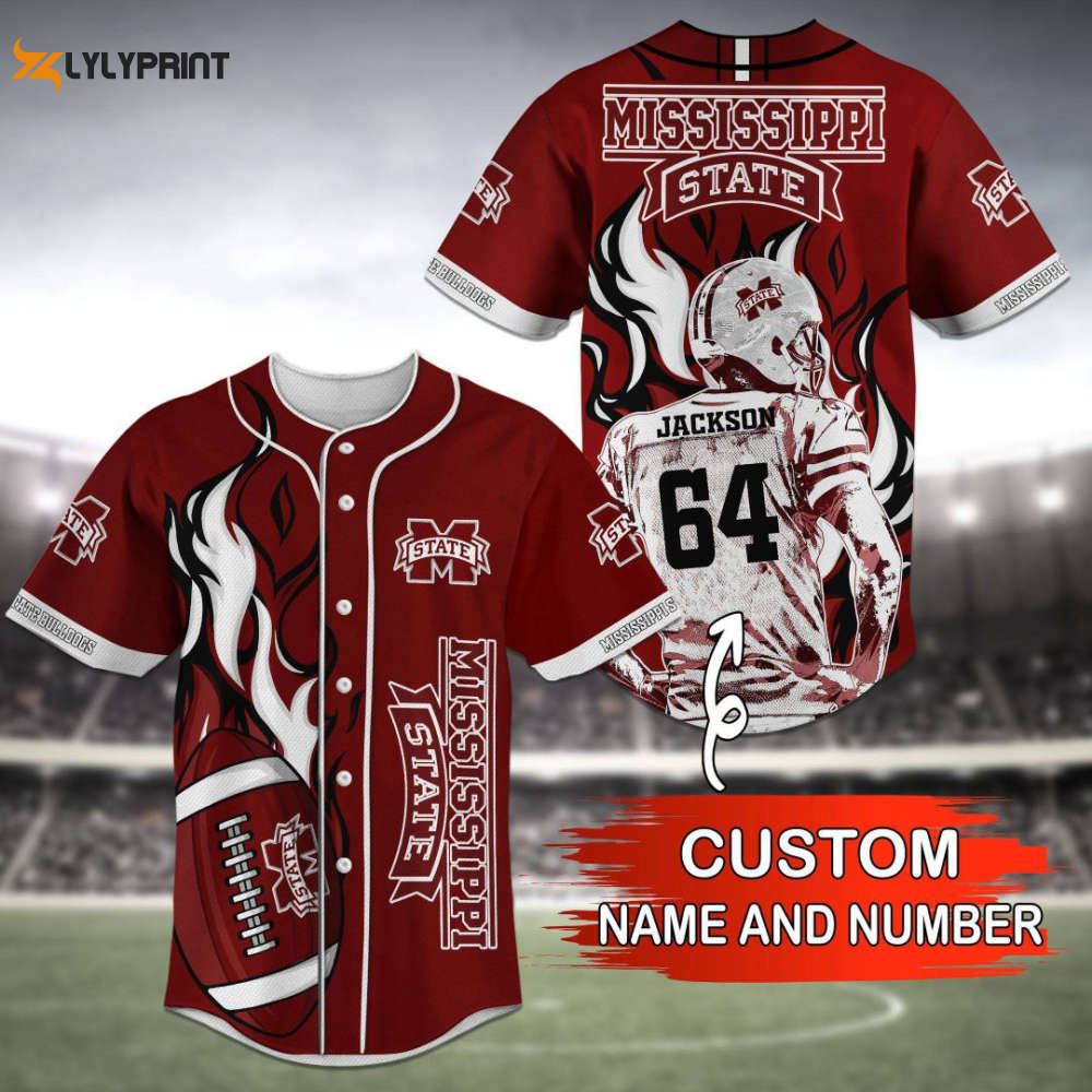 Mississippi State Bulldogs Baseball Jersey Personalized 2023 Gift For Men Women - lylyprint.com baseball jersey product view 1