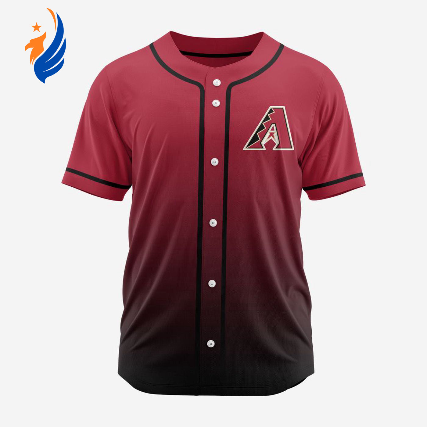 MLB Arizona Diamondbacks Personalized Gradient Design Baseball Jersey Gift for Men Women - Bafud baseball jersey product view 1