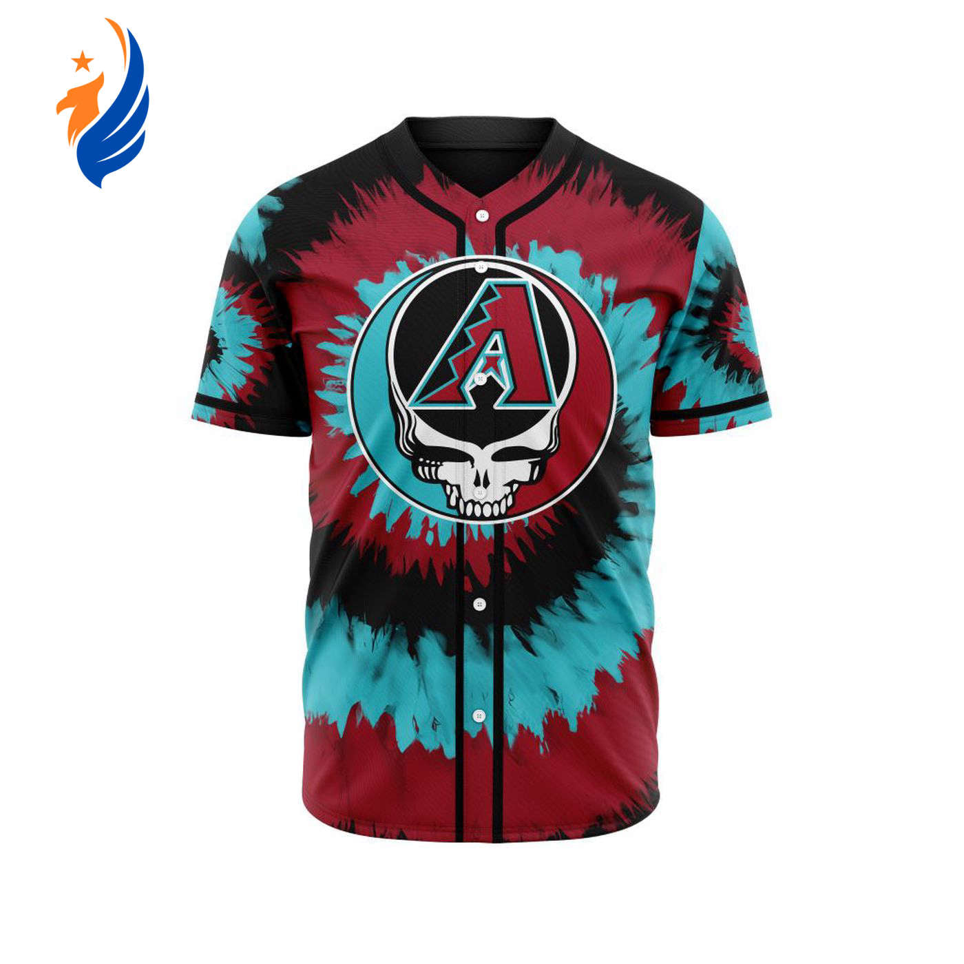 MLB Arizona Diamondbacks Special Grateful Dead Design Baseball Jersey Gift for Men Women - Bafud baseball jersey product view 1