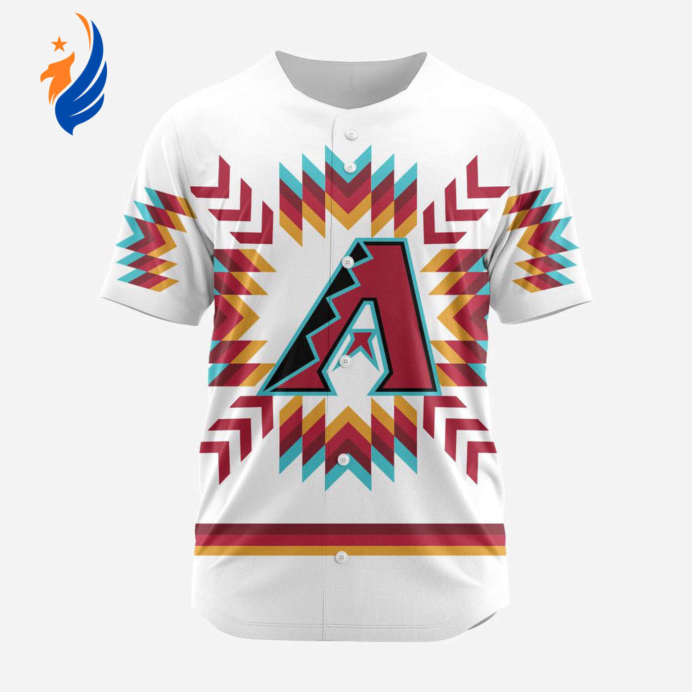MLB Arizona Diamondbacks Special Native Design Baseball Jersey Gift for Men Women - Bafud baseball jersey product view 1