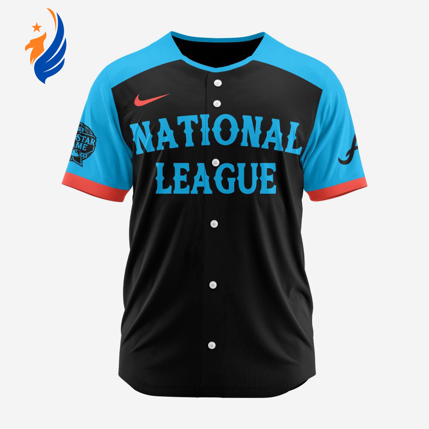 MLB Atlanta Braves Personalized 2024 All Star Game Baseball Jersey - Bafud baseball jersey product view 1