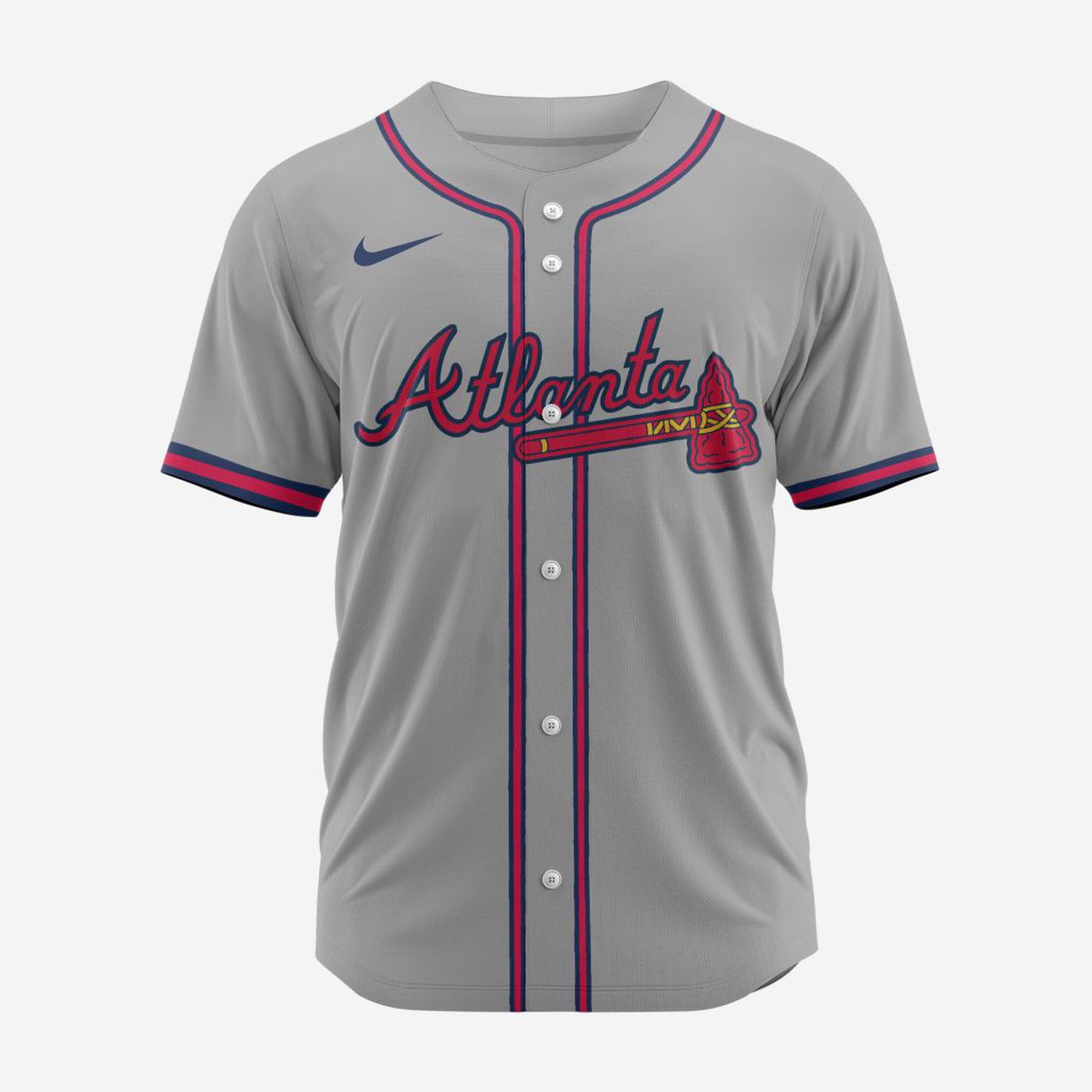 MLB Atlanta Braves Personalized 2024 Road Baseball Jersey - Bafud baseball jersey product view 3