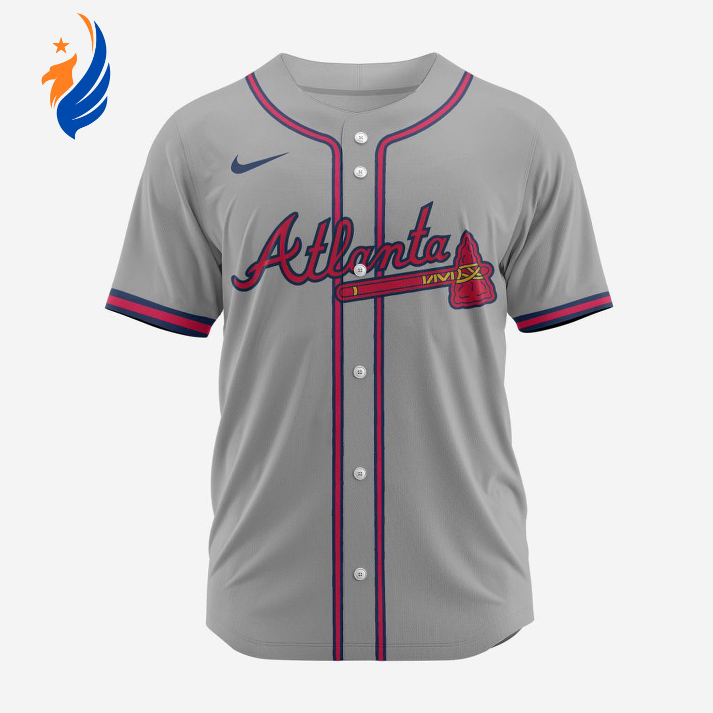 MLB Atlanta Braves Personalized 2024 Road Baseball Jersey - Bafud baseball jersey product view 1