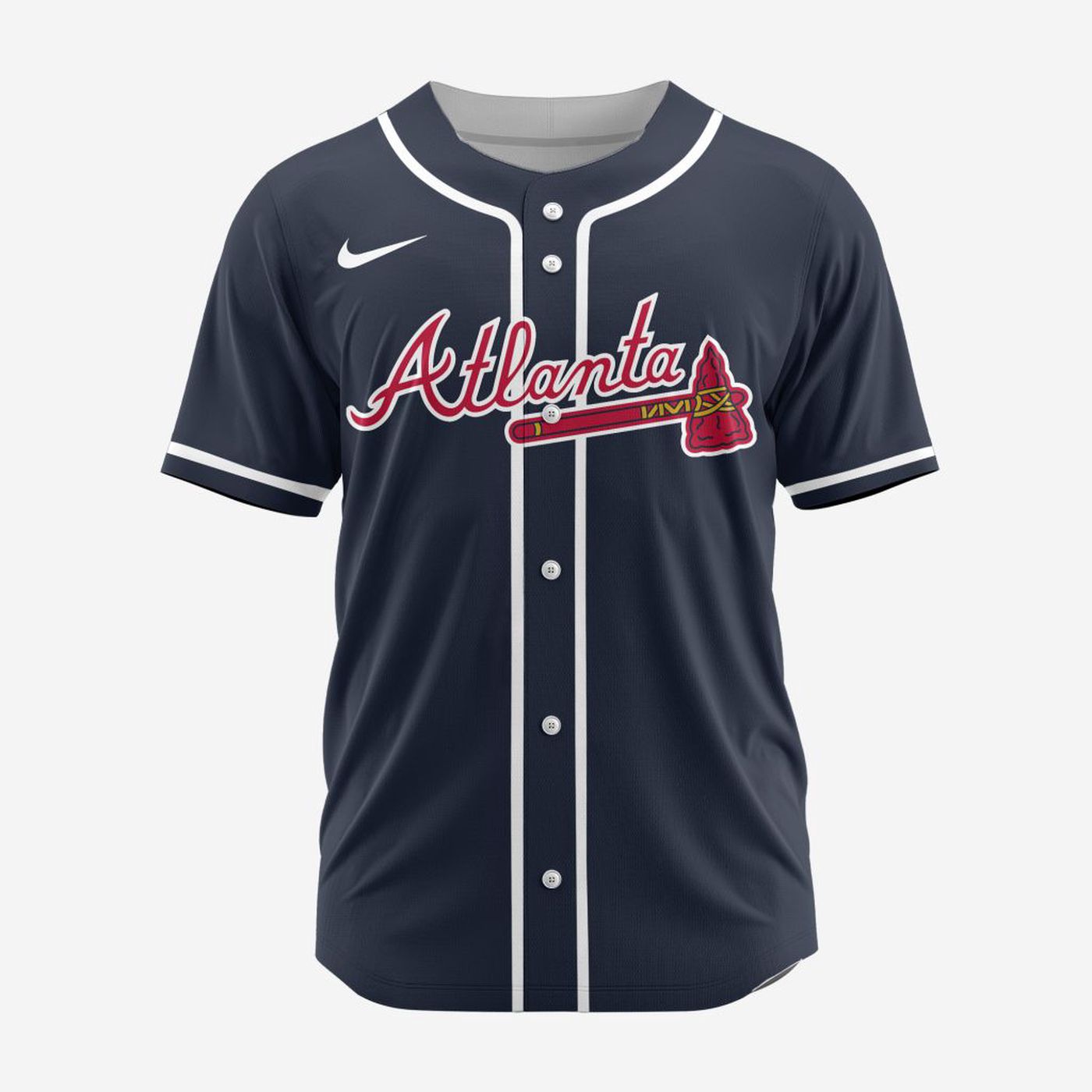 MLB Atlanta Braves Personalized Alternate 02 Baseball Jersey - Bafud baseball jersey product view 2