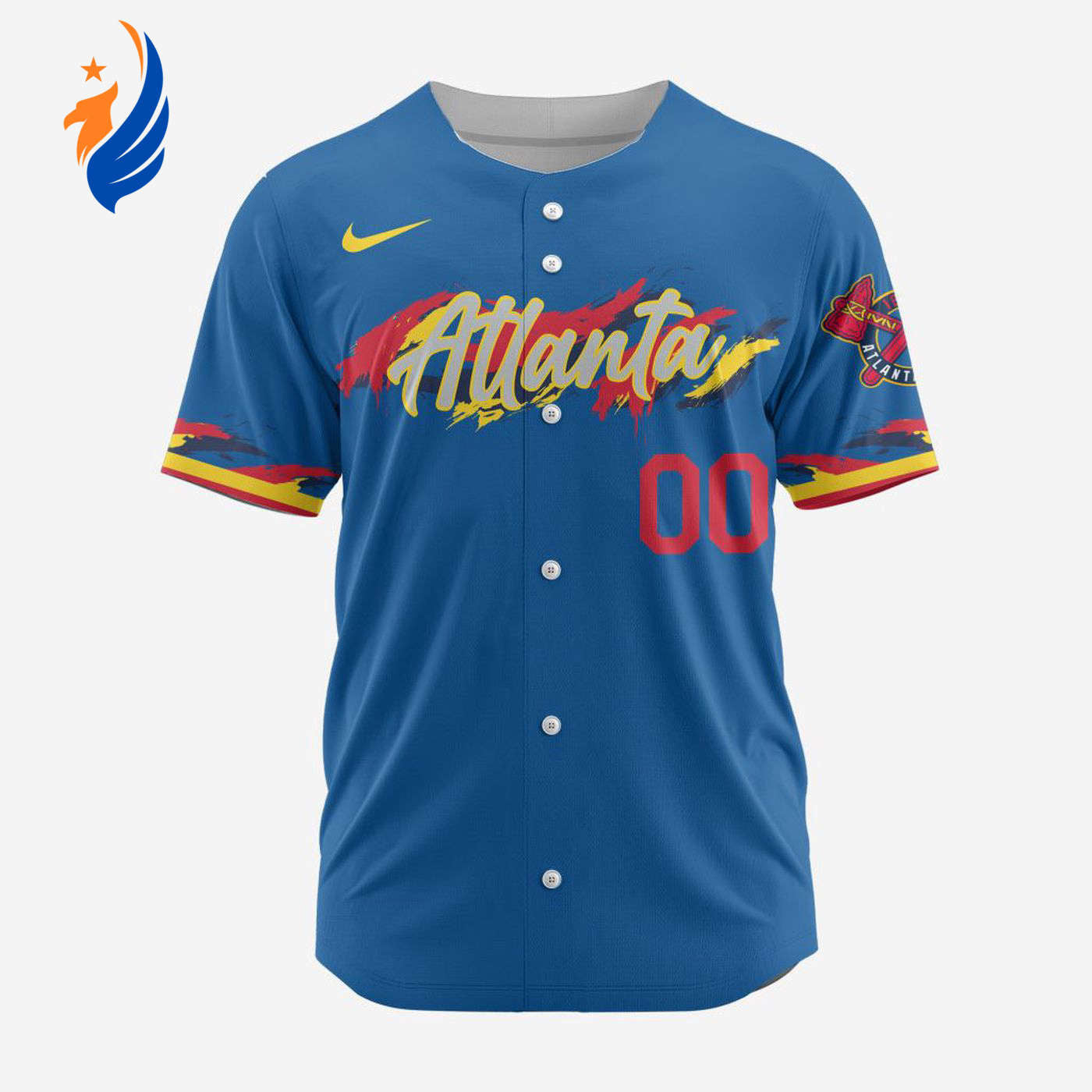 MLB Atlanta Braves Personalized Alternate Design Concept Baseball Jersey 2402 - Bafud baseball jersey product view 1