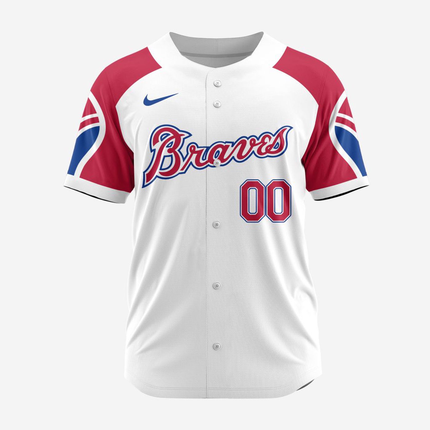 MLB Atlanta Braves Personalized Reverse Retro Concept Design Baseball Jersey - Bafud baseball jersey product view 3