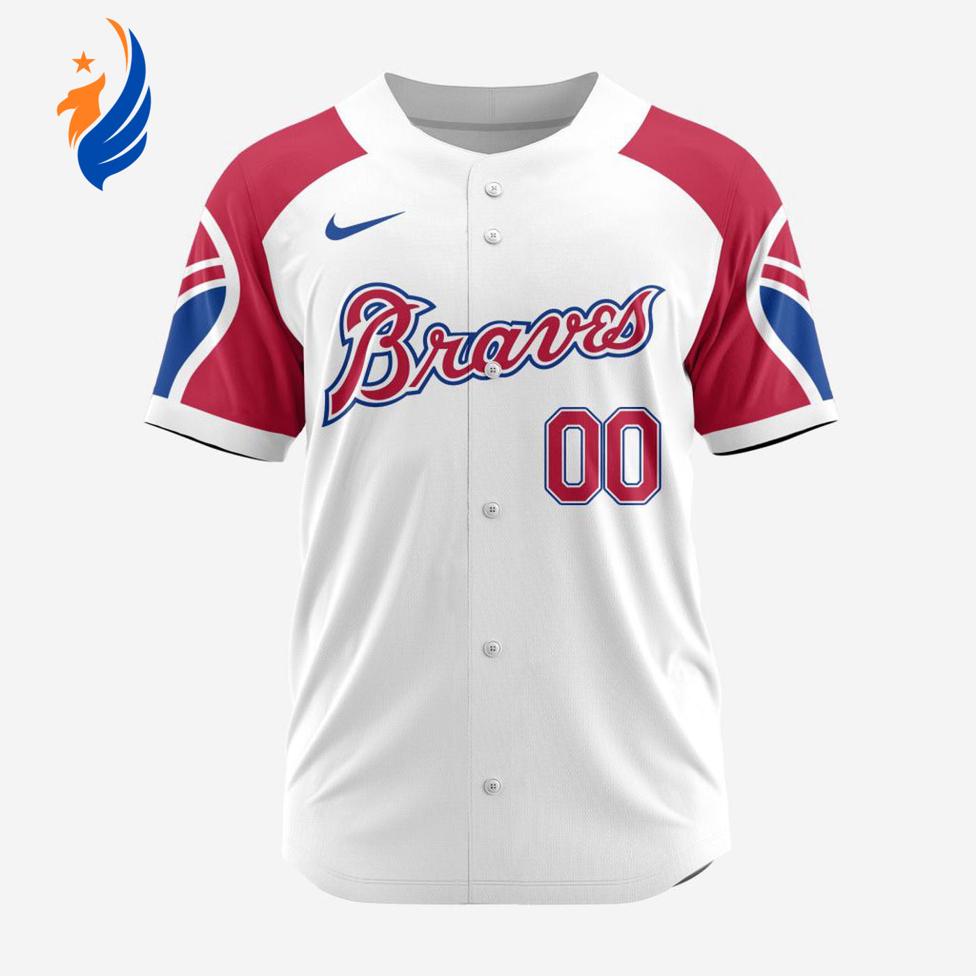MLB Atlanta Braves Personalized Reverse Retro Concept Design Baseball Jersey - Bafud baseball jersey product view 1