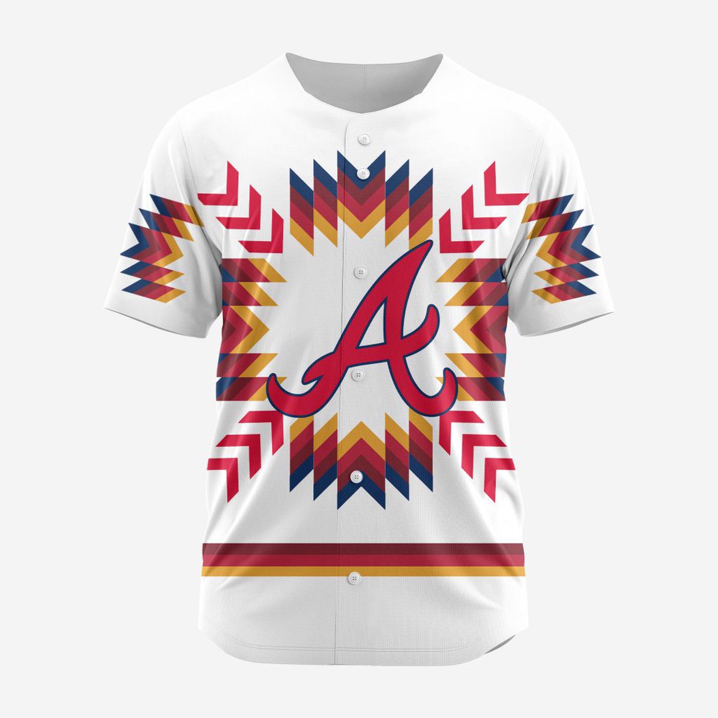 MLB Atlanta Braves Special Native Design Baseball Jersey Gift for Men Women - Bafud baseball jersey product view 2