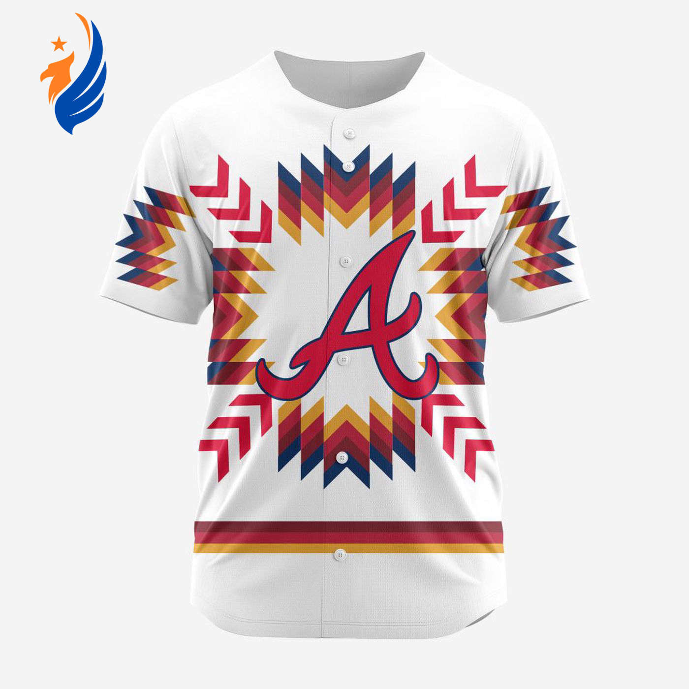 MLB Atlanta Braves Special Native Design Baseball Jersey Gift for Men Women - Bafud baseball jersey product view 1