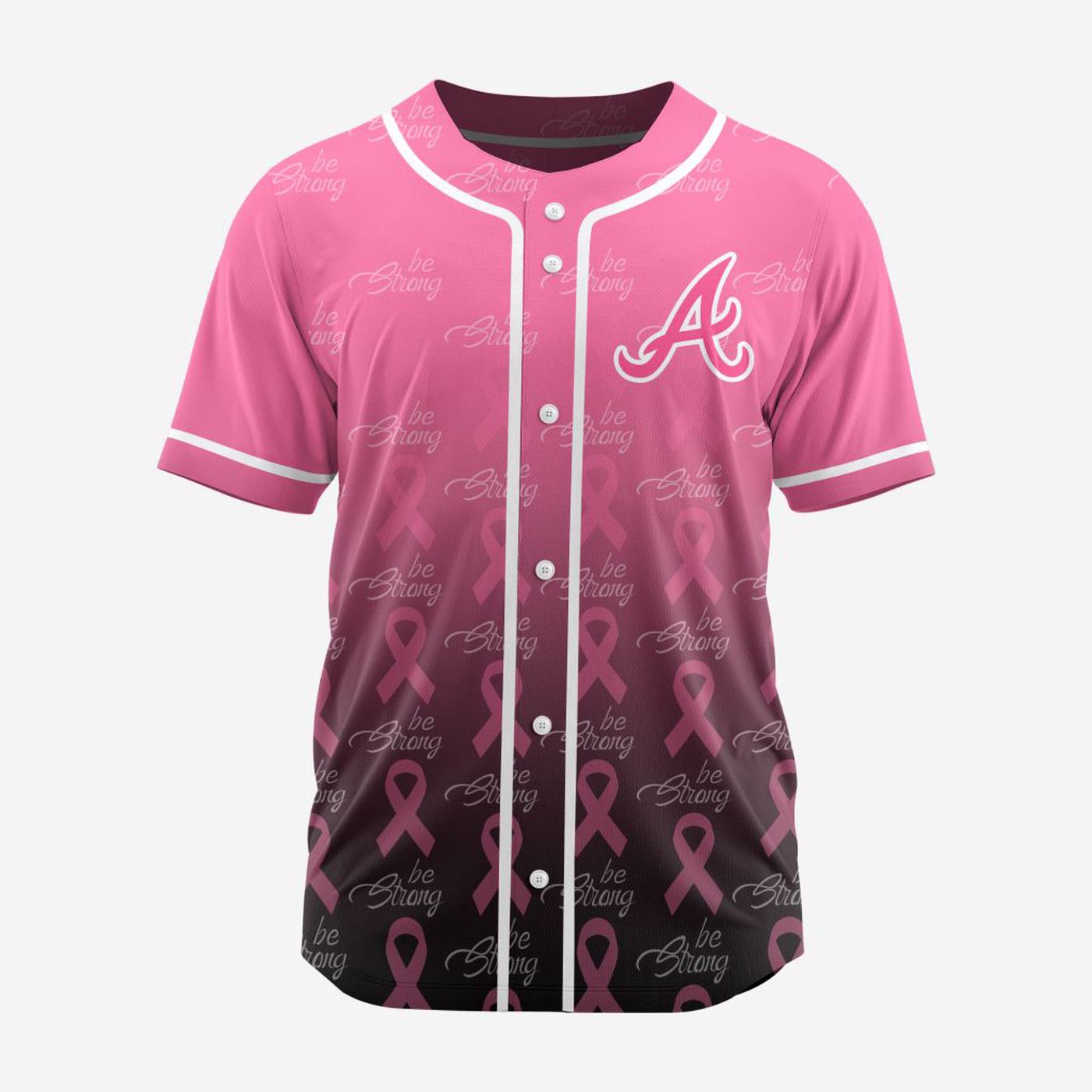 MLB Atlanta Braves Special Pink Design Fight Breast Cancer Baseball Jersey Gift for Men Women - Bafud baseball jersey product view 2
