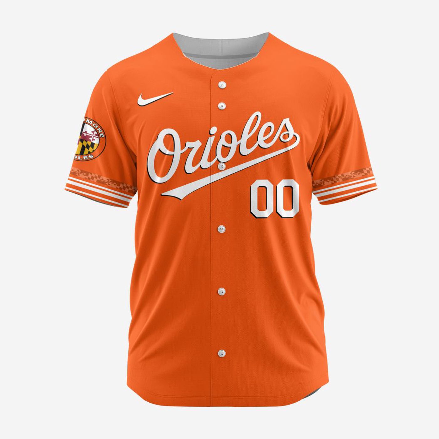 MLB Baltimore Orioles Personalized Alternate Design Concept Baseball Jersey 2402 - Bafud baseball jersey product view 2