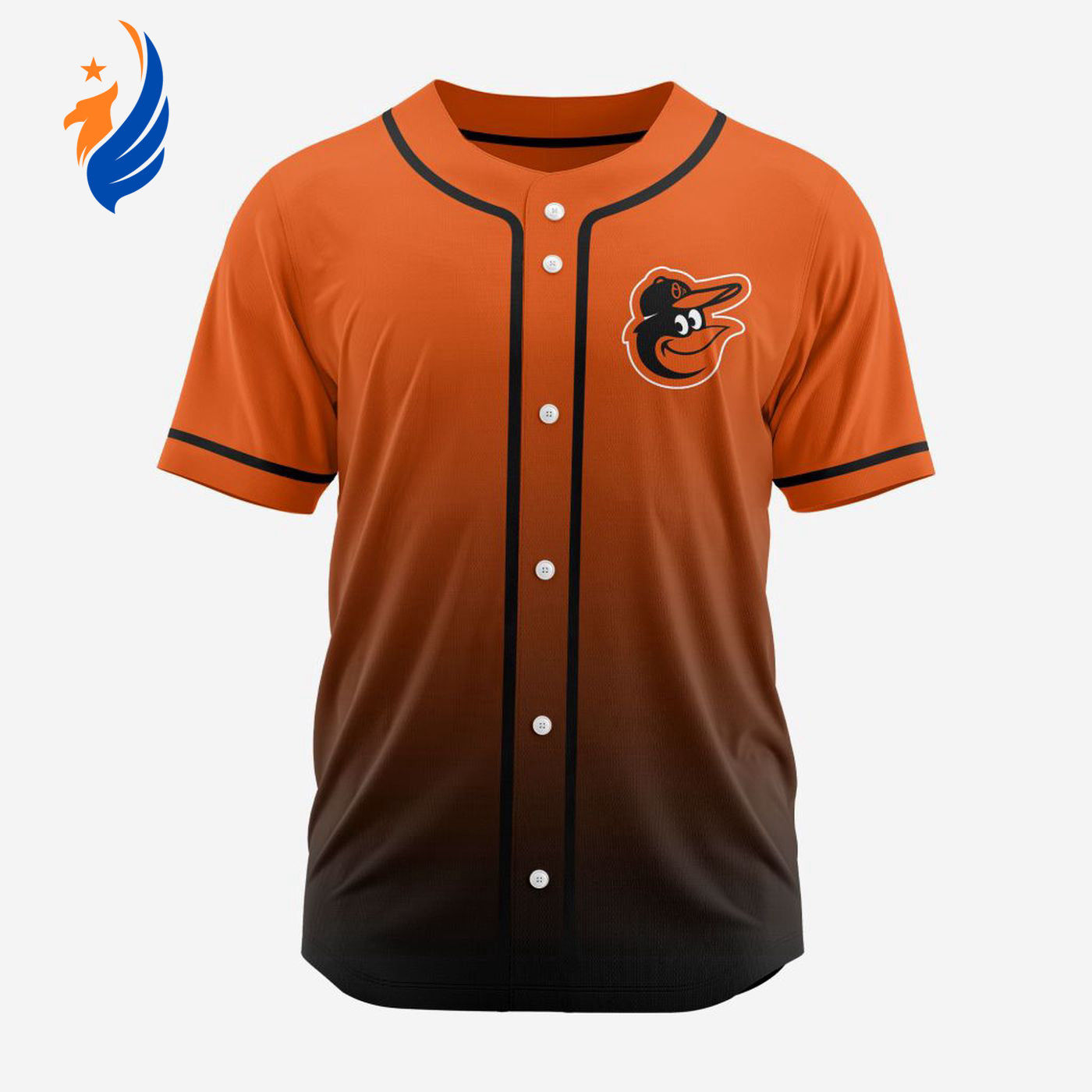 MLB Baltimore Orioles Personalized Gradient Design Baseball Jersey Gift for Men Women - Bafud baseball jersey product view 1