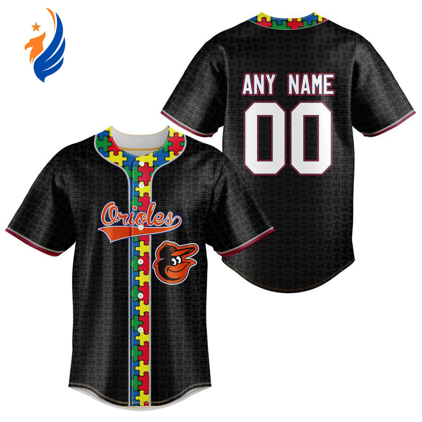 MLB Baltimore Orioles Specialized Baseball Jersey Fearless Aganst Autism Gift for Men Women - Bafud baseball jersey product view 1