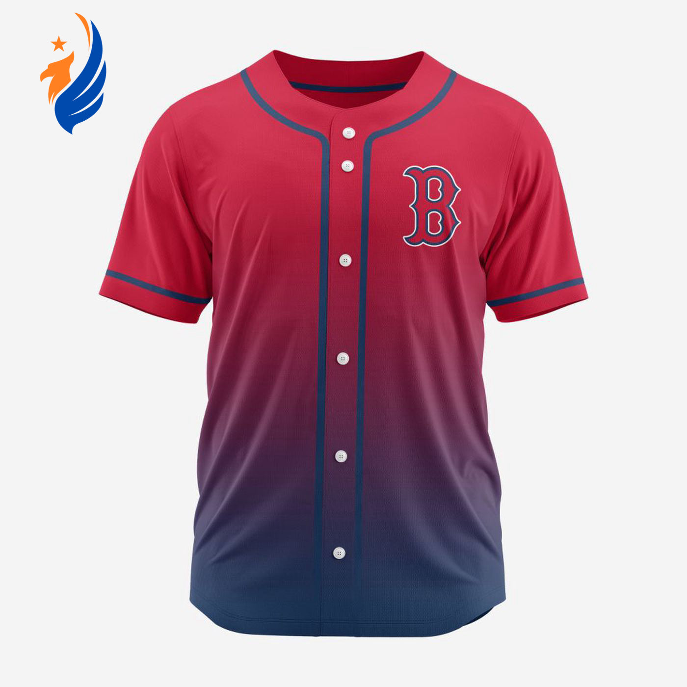 MLB Boston Red Sox Personalized Gradient Design Baseball Jersey Gift for Men Women - Bafud baseball jersey product view 1