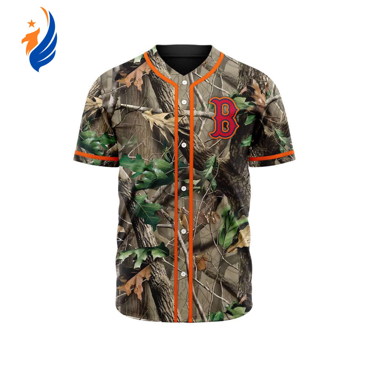 MLB Boston Red Sox Special Realtree Camo Hunting Baseball Jersey Gift for Men Women - Bafud baseball jersey product view 1