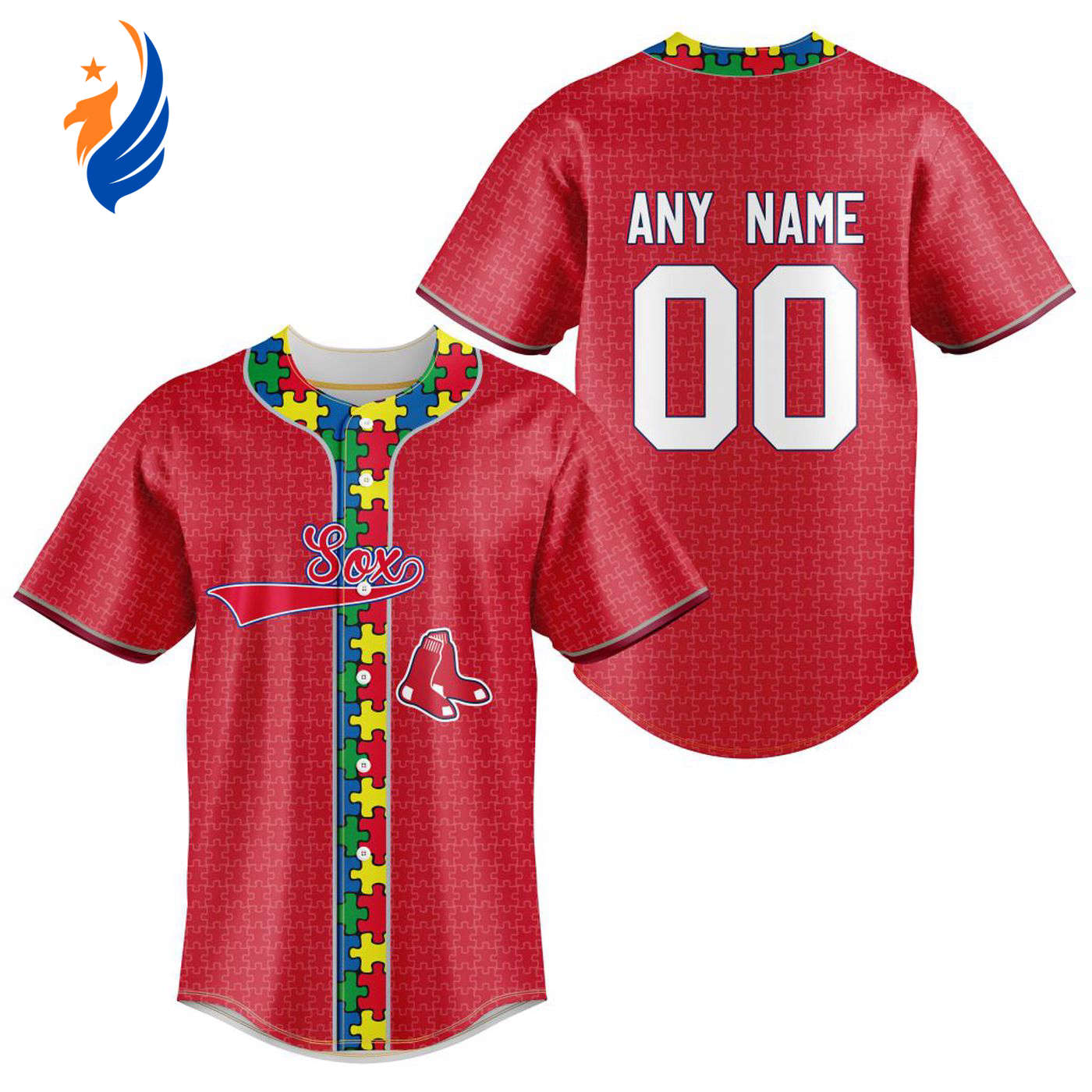 MLB Boston Red Sox Specialized Baseball Jersey Fearless Aganst Autism Gift for Men Women - Bafud baseball jersey product view 1