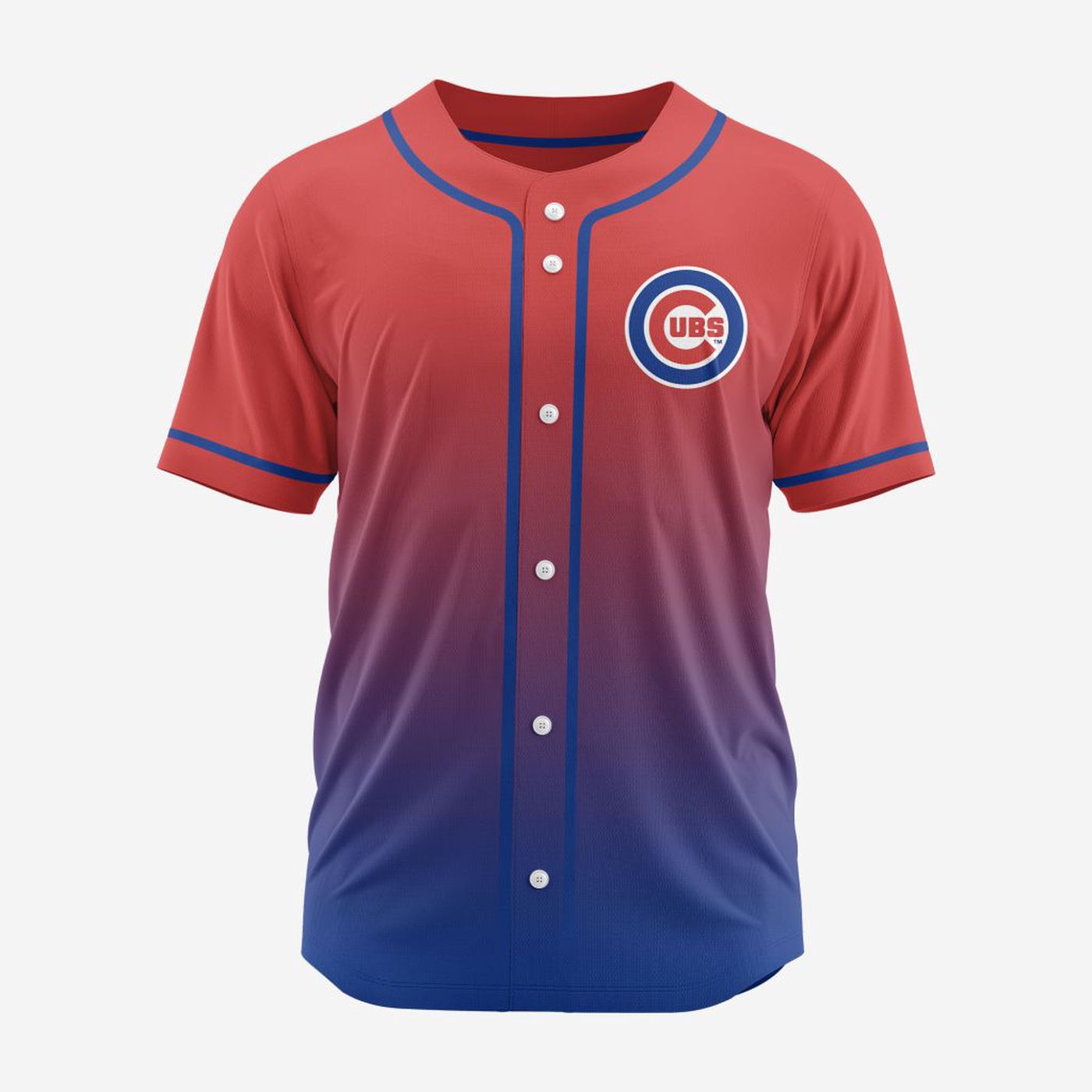 MLB Chicago Cubs Personalized Gradient Design Baseball Jersey Gift for Men Women - Bafud baseball jersey product view 2