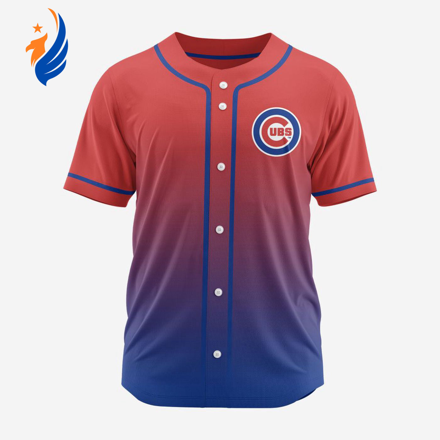 MLB Chicago Cubs Personalized Gradient Design Baseball Jersey Gift for Men Women - Bafud baseball jersey product view 1