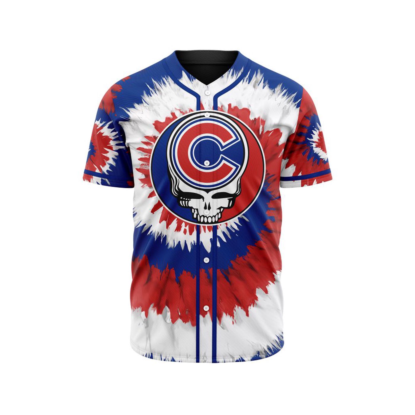 MLB Chicago Cubs Special Grateful Dead Design Baseball Jersey Gift for Men Women - Bafud baseball jersey product view 2