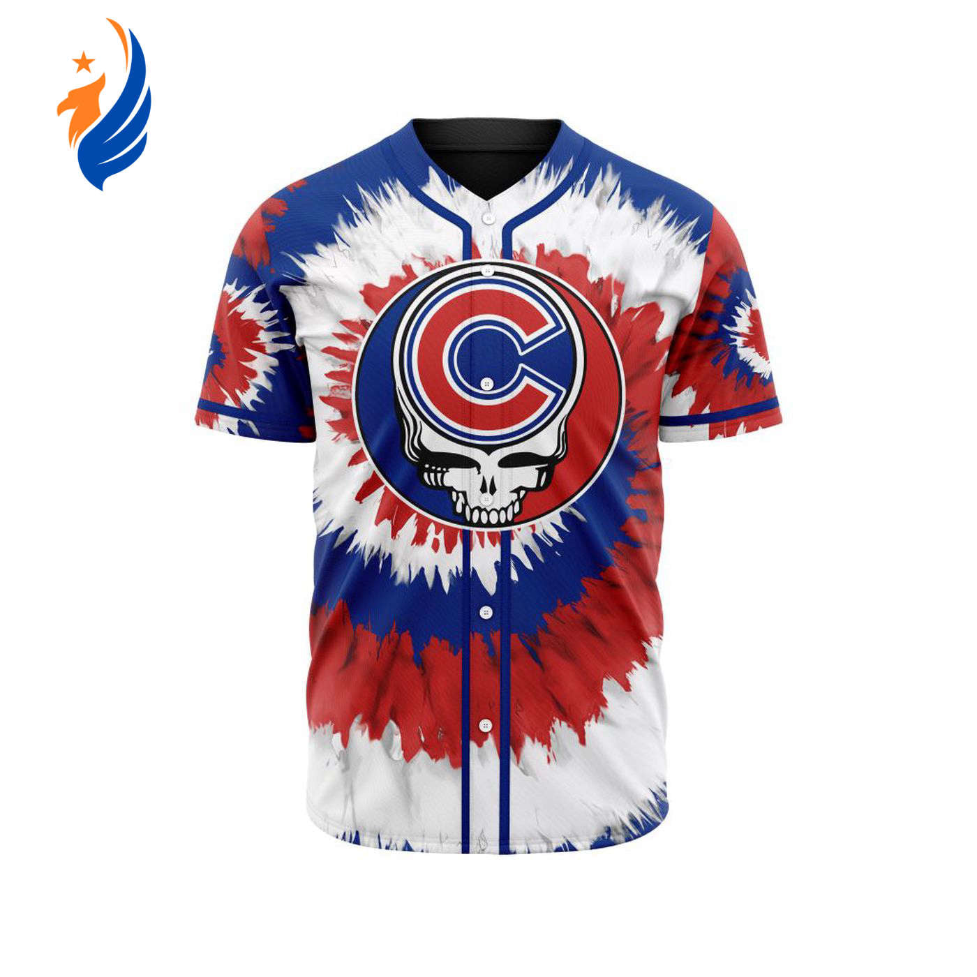 MLB Chicago Cubs Special Grateful Dead Design Baseball Jersey Gift for Men Women - Bafud baseball jersey product view 1