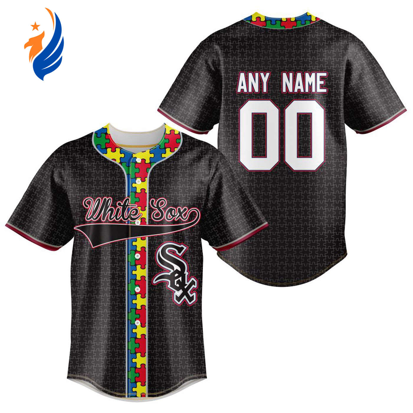 MLB Chicago White Sox Specialized Baseball Jersey Fearless Aganst Autism Gift for Men Women - Bafud baseball jersey product view 1