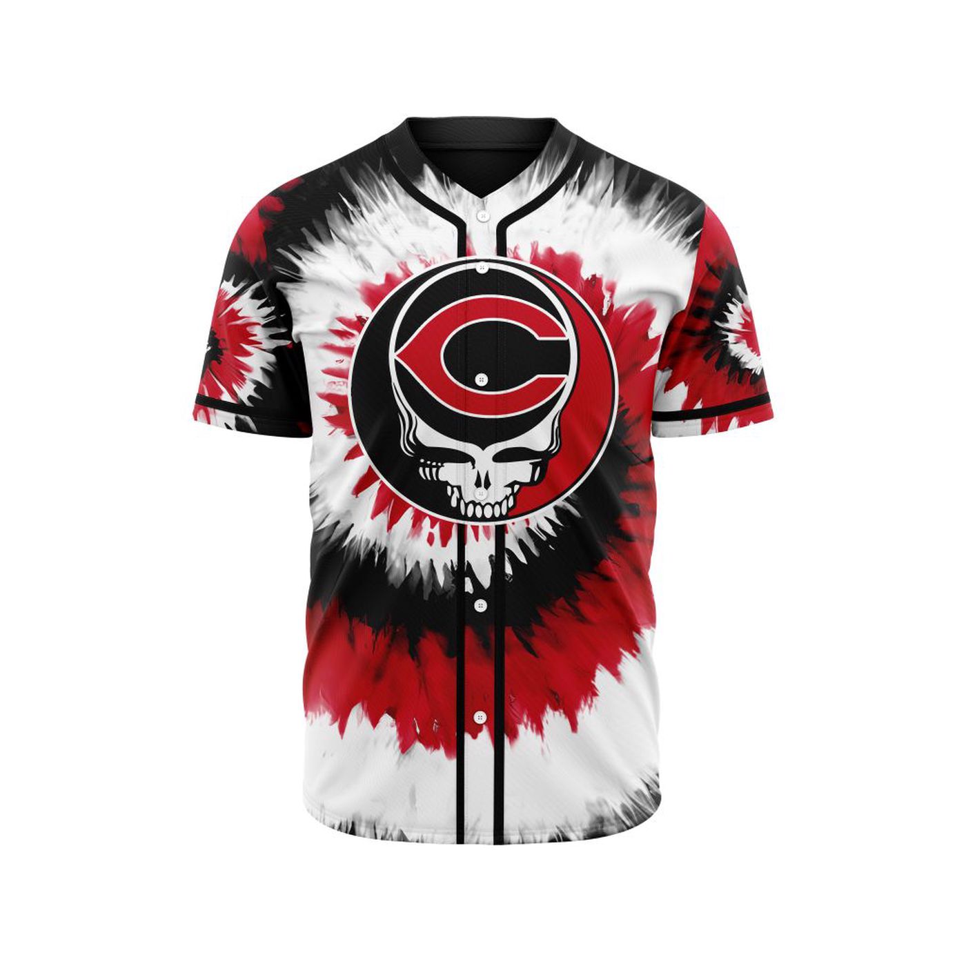 MLB Cincinnati Reds Special Grateful Dead Design Baseball Jersey Gift for Men Women - Bafud baseball jersey product view 2