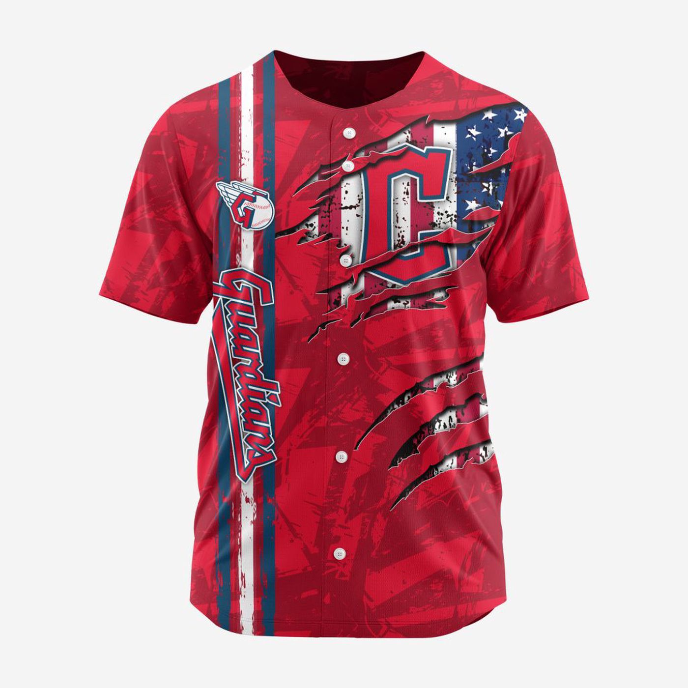 MLB Cleveland Guardians Special Design Baseball Jersey Gift for Men Women - Bafud baseball jersey product view 2
