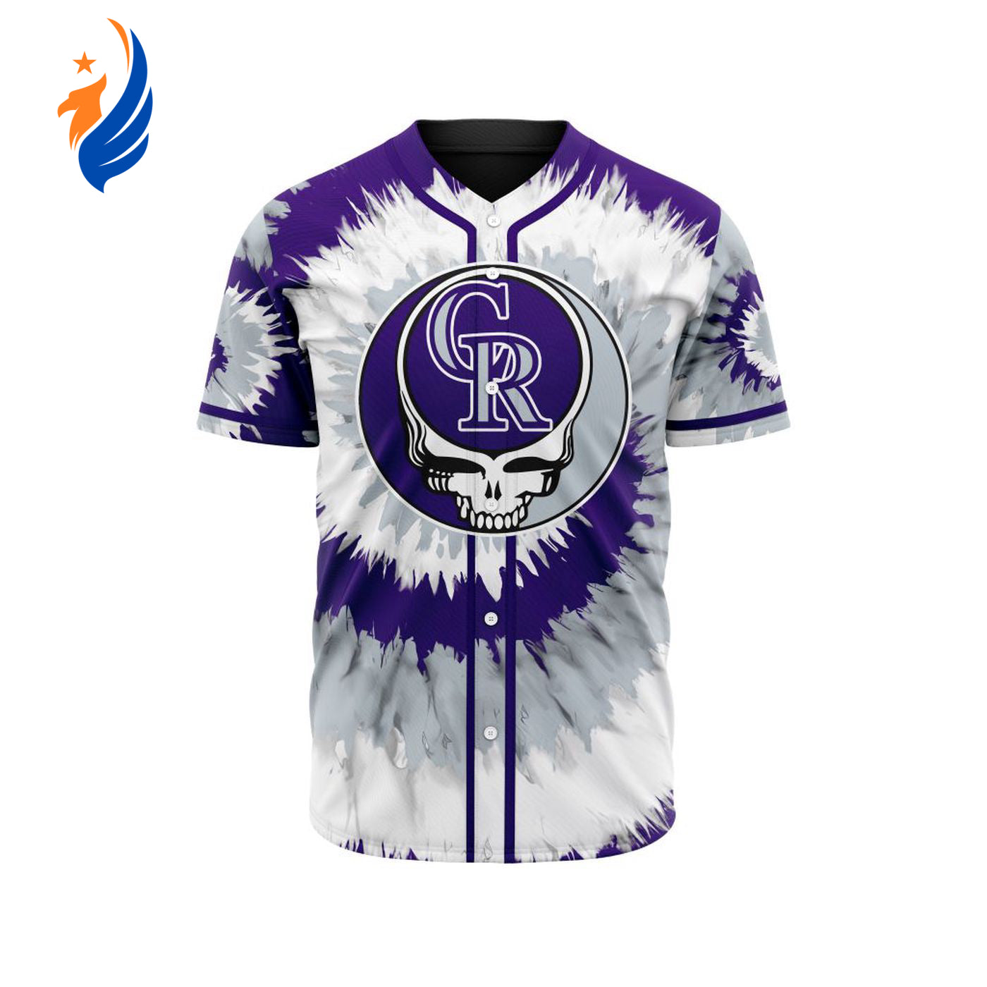 MLB Colorado Rockies Special Grateful Dead Design Baseball Jersey Gift for Men Women - Bafud baseball jersey product view 1