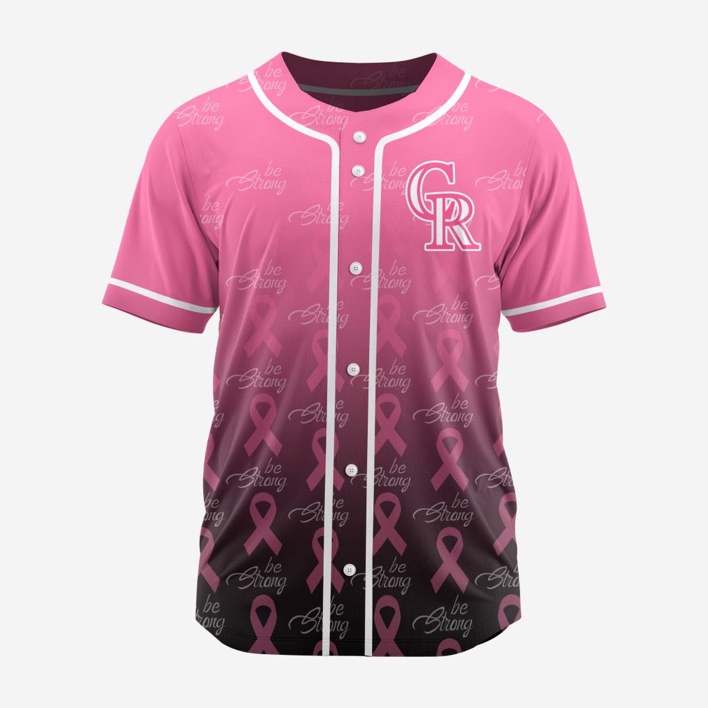 MLB Colorado Rockies Special Pink Design Fight Breast Cancer Baseball Jersey Gift for Men Women - Bafud baseball jersey product view 3